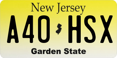 NJ license plate A40HSX