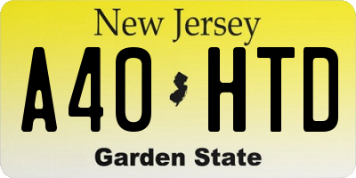 NJ license plate A40HTD