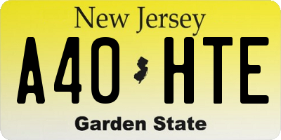 NJ license plate A40HTE