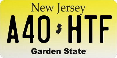 NJ license plate A40HTF