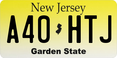 NJ license plate A40HTJ
