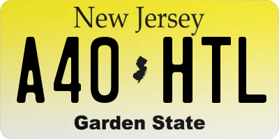 NJ license plate A40HTL