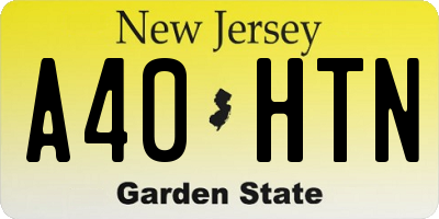 NJ license plate A40HTN