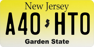 NJ license plate A40HTO
