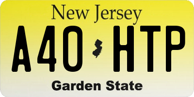 NJ license plate A40HTP