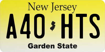 NJ license plate A40HTS