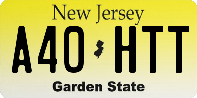 NJ license plate A40HTT