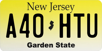 NJ license plate A40HTU