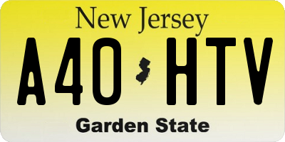 NJ license plate A40HTV