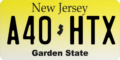 NJ license plate A40HTX