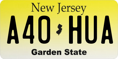 NJ license plate A40HUA