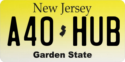 NJ license plate A40HUB