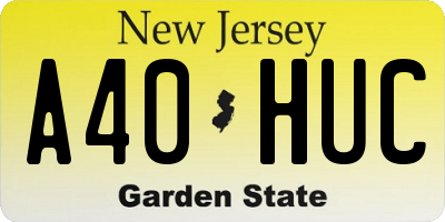 NJ license plate A40HUC