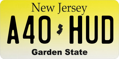 NJ license plate A40HUD