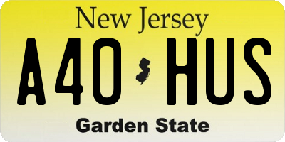 NJ license plate A40HUS