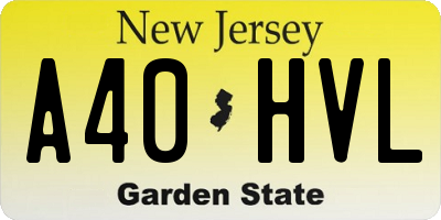 NJ license plate A40HVL