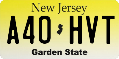 NJ license plate A40HVT