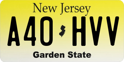 NJ license plate A40HVV