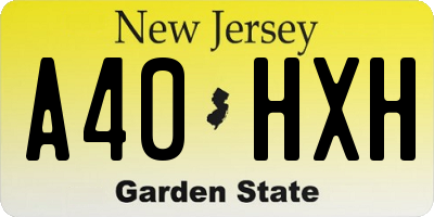 NJ license plate A40HXH