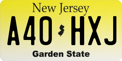 NJ license plate A40HXJ
