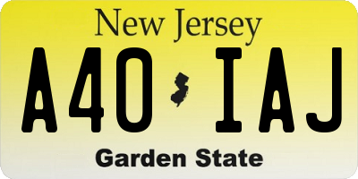 NJ license plate A40IAJ