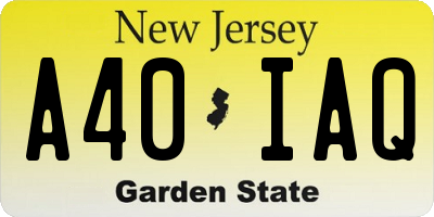 NJ license plate A40IAQ