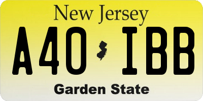 NJ license plate A40IBB