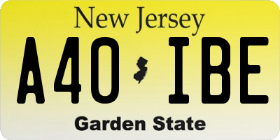 NJ license plate A40IBE
