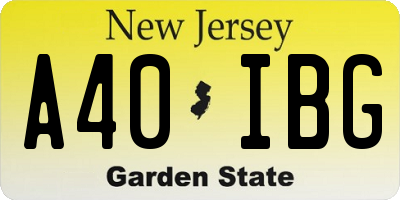 NJ license plate A40IBG