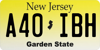NJ license plate A40IBH