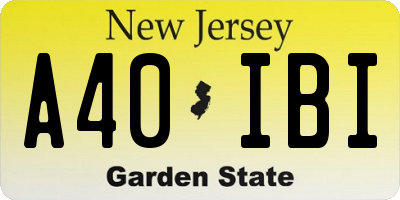 NJ license plate A40IBI
