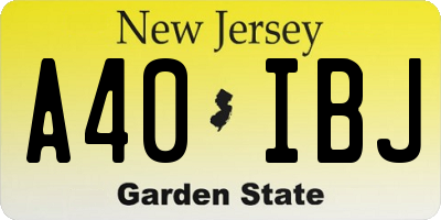 NJ license plate A40IBJ