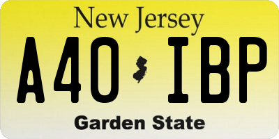 NJ license plate A40IBP