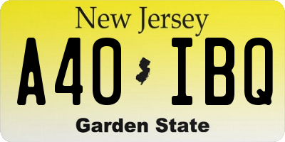 NJ license plate A40IBQ