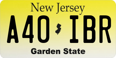NJ license plate A40IBR