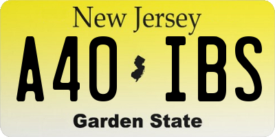 NJ license plate A40IBS