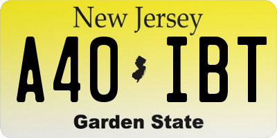 NJ license plate A40IBT