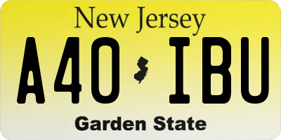 NJ license plate A40IBU