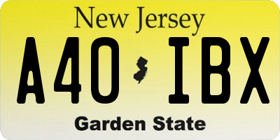 NJ license plate A40IBX