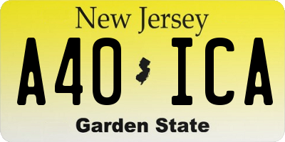 NJ license plate A40ICA
