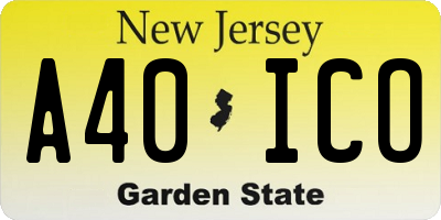 NJ license plate A40ICO