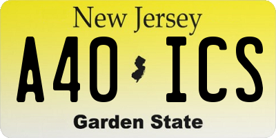 NJ license plate A40ICS