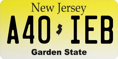 NJ license plate A40IEB