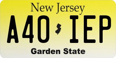 NJ license plate A40IEP