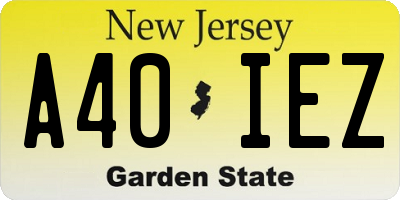 NJ license plate A40IEZ