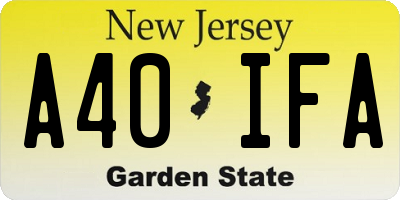 NJ license plate A40IFA