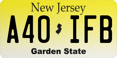 NJ license plate A40IFB
