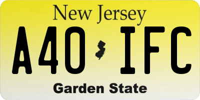 NJ license plate A40IFC
