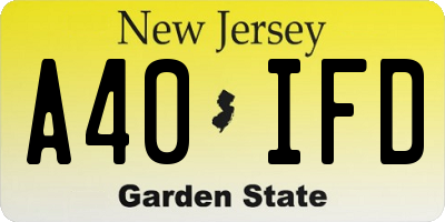 NJ license plate A40IFD