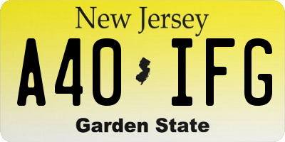 NJ license plate A40IFG